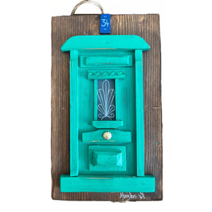 Handmade “Tiny” Wooden Greek Door-multiple color choices  (free USA shipping included)