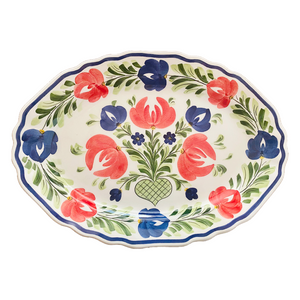 Ceramic Florals Oval Platter (free USA shipping included)