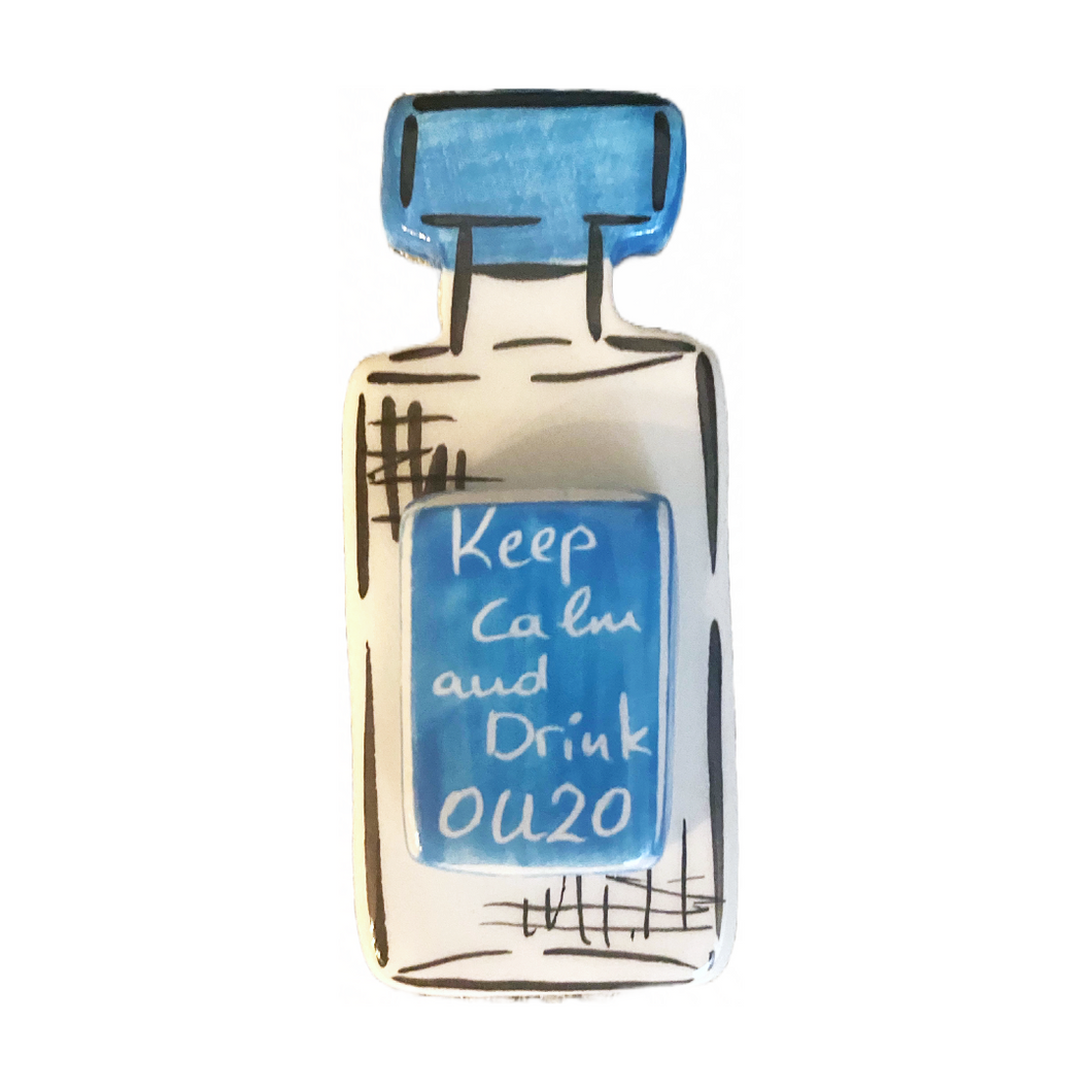 Glazed Ceramic Ouzo Magnet