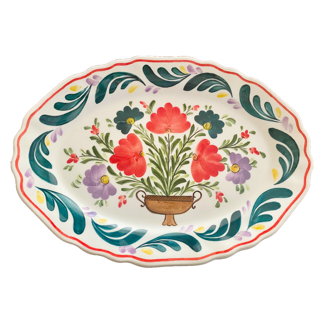 Ceramic Florals with Kylix Oval Platter