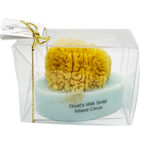 Goats Milk Embedded Sea Sponge Soap (free USA shipping included)