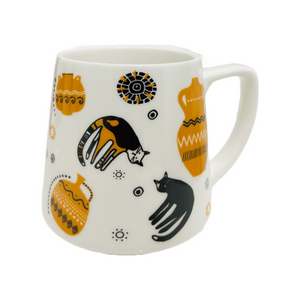 Ceramic Cats and Pots Color Mug