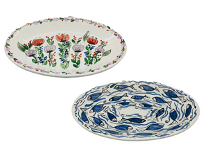 Oval Ceramic Platter Poppies in 10" size