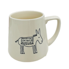 Load image into Gallery viewer, Ceramic Donkey Etched Mug (free USA shipping included)
