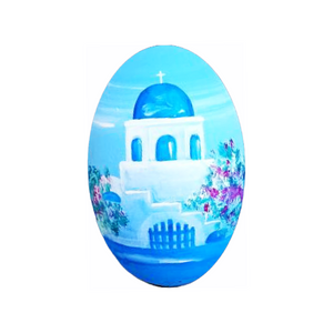 Santorini Church Solid Wood Egg