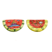 Load image into Gallery viewer, Glazed Ceramic Watermelon Magnet (2 design choices)
