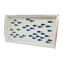 Load image into Gallery viewer, Beechwood Painted Tray with Fish Design
