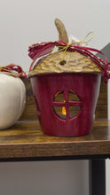 Load and play video in Gallery viewer, Ceramic Pumpkin Candle Holder—2 color choices (free USA shipping included)
