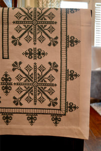 Stavroula Cross-Stitch Runner (Multiple size and color choices)