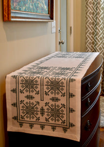 Stavroula Cross-Stitch Runner (Multiple size and color choices)