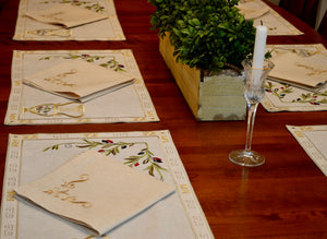 Embroidered Dinner Napkin (2 color choices)