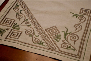 Mirsini Embroidered Square Table Runner (free USA shipping included)