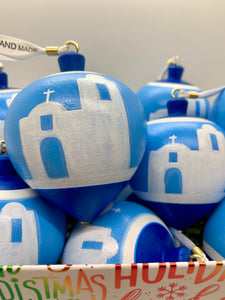 Greek Orthodox Archdiocese of America's Ionian Village Summer Camp Fundraiser: Hand-Painted Chapel Spinning-Top Ornament (free USA shipping included)