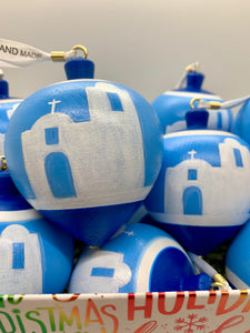 Greek Orthodox Archdiocese of America's Ionian Village Summer Camp Fundraiser: Hand-Painted Chapel Spinning-Top Ornament (multiple design choices)