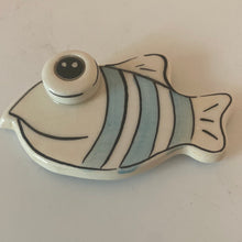Load image into Gallery viewer, Glazed Ceramic Fish with Stripes Magnet (2 design choices)
