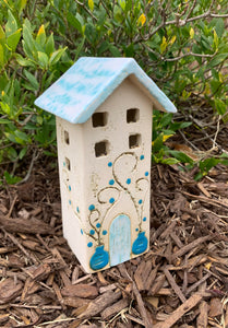 Ceramic House Votive Holder - 2 sizes, multiple designs (sold individually)