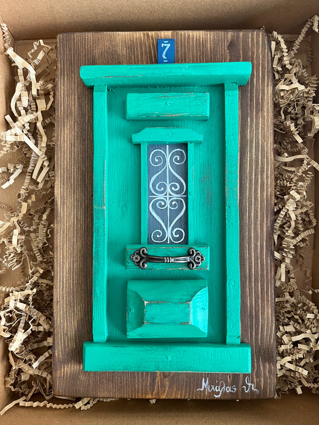 Handmade “Tiny” Wooden Greek Door-multiple color choices  (free USA shipping included)