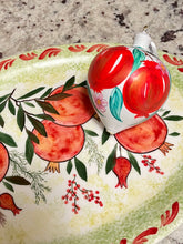 Load image into Gallery viewer, Ceramic Oval Platter with Pomegranates 12 1/2”
