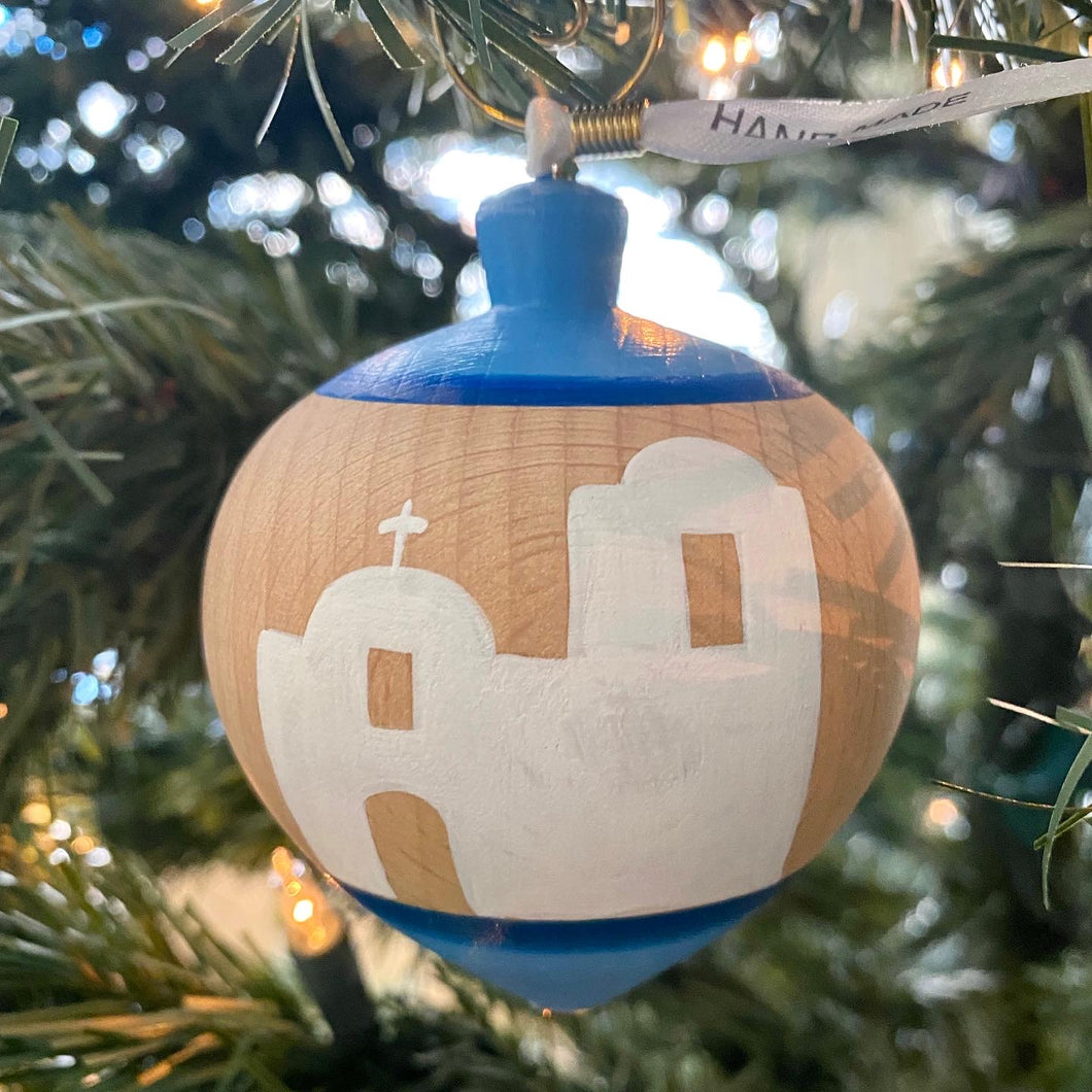 Greek Orthodox Archdiocese of America's Ionian Village Summer Camp Fundraiser: Hand-Painted Chapel Spinning-Top Ornament (multiple design choices)