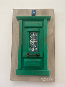 Handmade “Tiny” Wooden Greek Door-multiple color choices  (free USA shipping included)