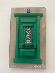 Handmade “Tiny” Wooden Greek Door (Multiple colors and designs)