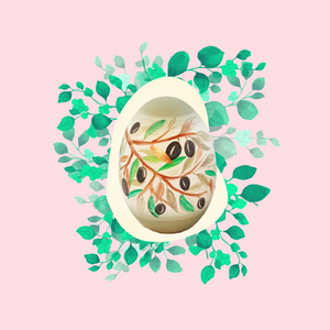 Easter Wooden Egg: Olives (free USA shipping included)