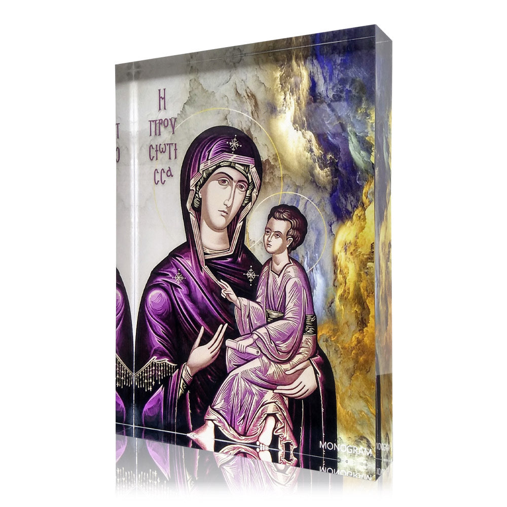 Plexiglass Orthodox Icon: Panagia Prousiotissa (Παναγία Προυσιώτισσα)