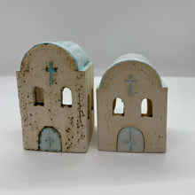 Load image into Gallery viewer, Stoneware Church Votive Holder (4 color choices, 2 sizes)
