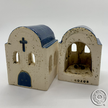 Load image into Gallery viewer, Stoneware Church Votive Holder (4 color choices, 2 sizes)
