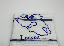 Load image into Gallery viewer, Embroidered Island Kitchen Towel (Chios, Kefalonia, Lesvos, and Samos) Multiple design choices
