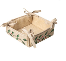 Load image into Gallery viewer, Christmas Embroidered Tie Bread Basket
