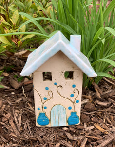 Ceramic House Votive Holder - 2 sizes, multiple designs (sold individually)