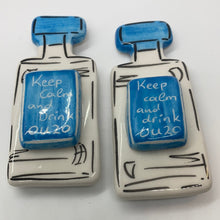 Load image into Gallery viewer, Glazed Ceramic Ouzo Magnet
