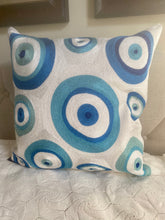 Load image into Gallery viewer, “Blue and Turquoise Matia” Pillow Cover
