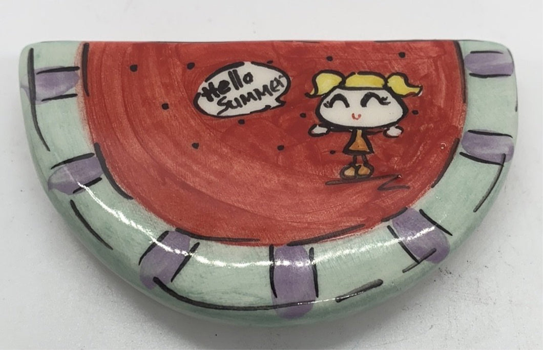 Ceramic Watermelon Magnet—only one left (free USA shipping included)