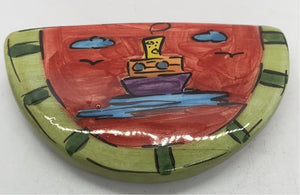 Glazed Ceramic Watermelon Magnet (2 design choices)