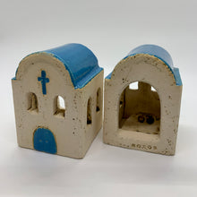 Load image into Gallery viewer, Stoneware Church Votive Holder (4 color choices, 2 sizes)
