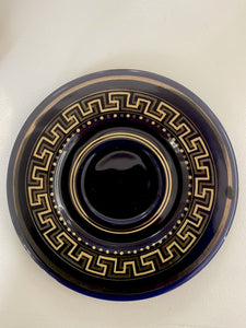 Coffee Cup and Saucer Set with Mati/Gold Greek Key Design