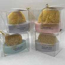 Load image into Gallery viewer, Goats Milk Embedded Sea Sponge Soap (free USA shipping included)
