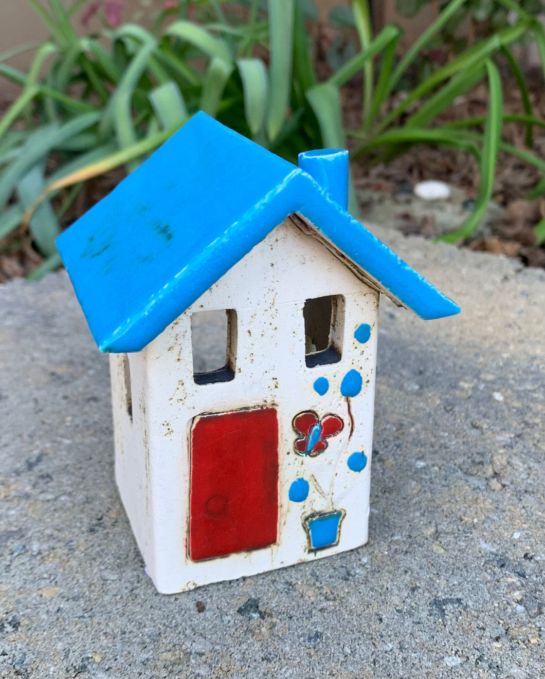Ceramic House Votive Holder - 2 sizes, multiple designs (sold individually)