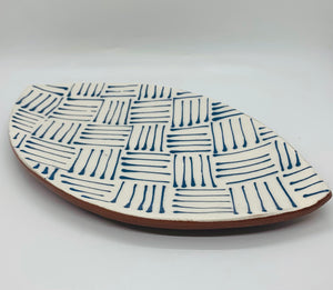 Lines Leaf-Shaped Platter (2 size and glaze color choices)