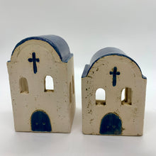 Load image into Gallery viewer, Stoneware Church Votive Holder (4 color choices, 2 sizes)
