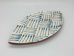 Lines Leaf-Shaped Platter (2 size and glaze color choices)