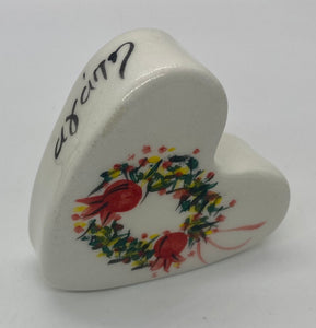 Ceramic Paperweight Hearts (Multiple design choices and sizes)