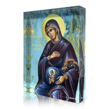 Load image into Gallery viewer, Plexiglass Orthodox Icon: Panagia Egkymonousa (Παναγία η Εγκυμονούσα) 2 sizes available
