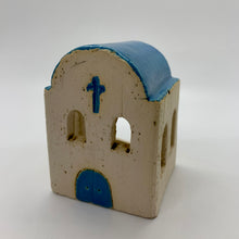 Load image into Gallery viewer, Stoneware Church Votive Holder (4 color choices, 2 sizes)
