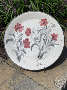 Ceramic Red and Gray Round Plate