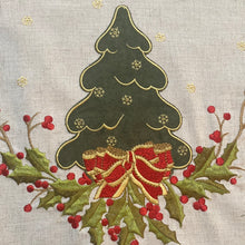 Load image into Gallery viewer, Christmas Tree and Berries Embroidered Table Runner (Various sizes)
