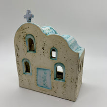 Load image into Gallery viewer, Large Rustic Stoneware Church Votive Holder (Multiple color choices)
