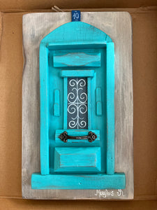 Handmade “Tiny” Wooden Greek Door-multiple color choices  (free USA shipping included)